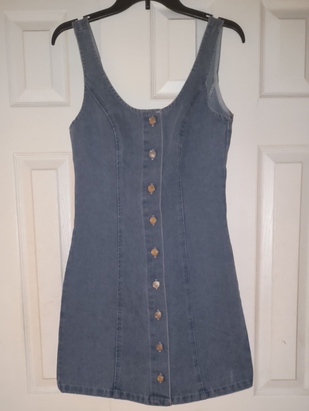 The Workshop Denim Button Down Sleeveless Mini Dress Size S NWT - Picture 3 of 5